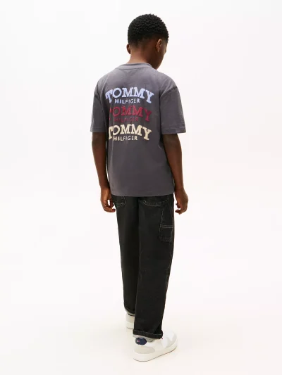 Kids' Faded Graphic T-Shirt-Washed Black - Image 3