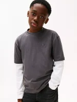 Kids' Faded Graphic T-Shirt-Washed Black