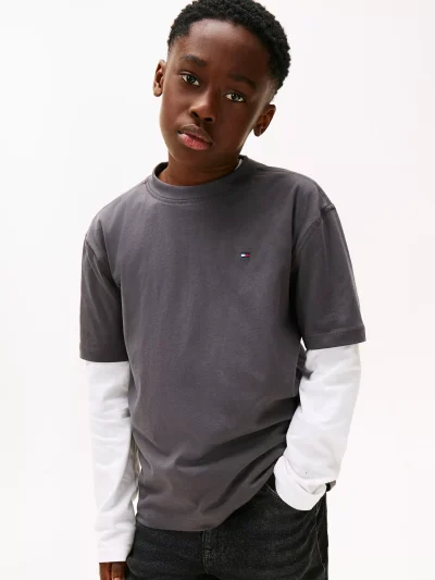 Kids' Faded Graphic T-Shirt-Washed Black - Image 1