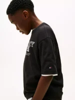 Kids' Tommy 1985 Logo Graphic T-Shirt - Black #KB10087-BDS - Image 3