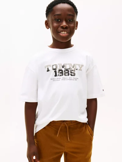Kids' Tommy 1985 Logo Graphic T-Shirt - White #KB10087-YBR - Image 1
