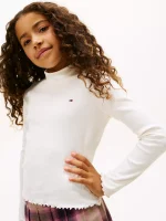 Kids' Long-Sleeve Mockneck T-Shirt - Ivory Silk #KG08802-THC - Image 3