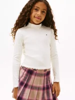Kids' Long-Sleeve Mockneck T-Shirt - Ivory Silk #KG08802-THC