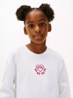 Kids' Embroidered Logo Heart T-Shirt - White #KG08811 - Image 4