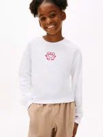 Kids' Embroidered Logo Heart T-Shirt - White #KG08811