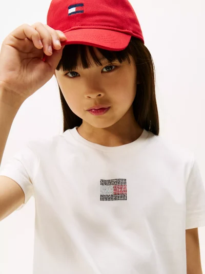Kids' Flag Logo T-Shirt - Ivory Silk #KG09012 - Image 3