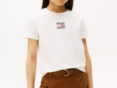 Kids' Flag Logo T-Shirt - Ivory Silk #KG09012