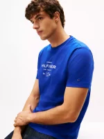 Hilfiger Graphic Logo T-Shirt - Wedge Blue #MW40002-D03 - Image 4