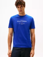 Hilfiger Graphic Logo T-Shirt - Wedge Blue #MW40002-D03