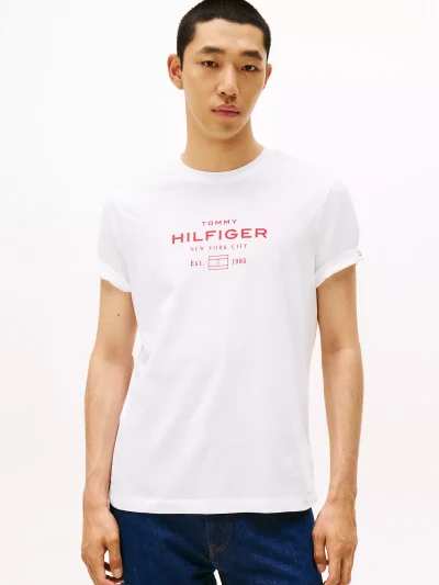 Hilfiger Graphic Logo T-Shirt - White #MW40002-YBR - Image 1