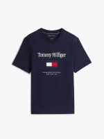 Embroidered Flag Logo T-Shirt-Navy - Image 2