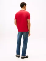 Embroidered Flag Logo T-Shirt-Medium Red - Image 3