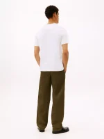 Embroidered Flag Logo T-Shirt-White - Image 3