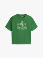 Embroidered Script Crest Logo T-Shirt-Deep Evergreen - Image 2