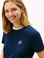 Script Monogram Stretch-Cotton T-Shirt-Dark Night Navy - Image 2