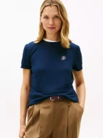 Script Monogram Stretch-Cotton T-Shirt-Dark Night Navy