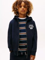 BOY Kids' Logo Zip Hoodie-Navy Blue#XB01693-DW5 - Image 5