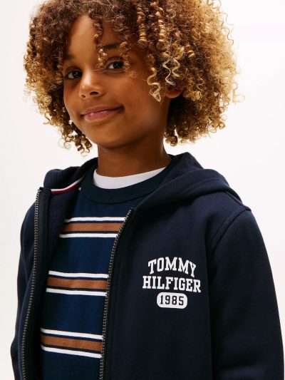 BOY Kids' Logo Zip Hoodie-Navy Blue#XB01693-DW5 - Image 4