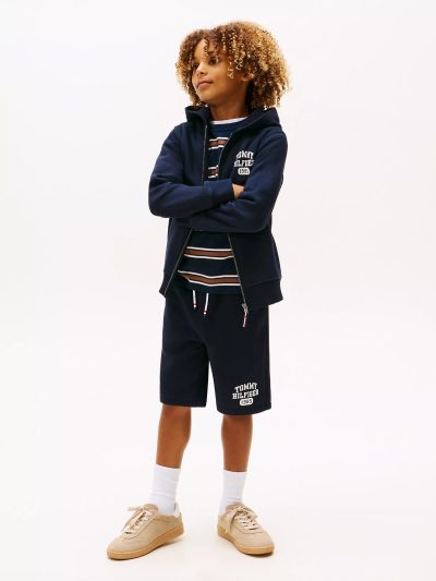BOY Kids' Logo Zip Hoodie-Navy Blue#XB01693-DW5 - Image 3