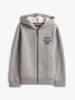 BOY Kids' Logo Zip Hoodie-Grey
