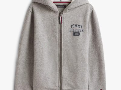 BOY Kids' Logo Zip Hoodie-Grey