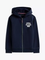 BOY Kids' Logo Zip Hoodie-Navy Blue#XB01693-DW5