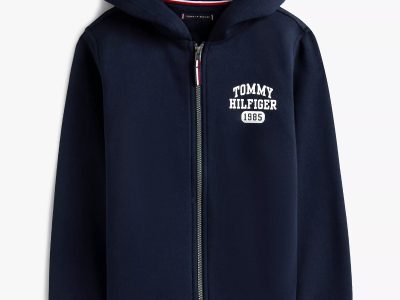 BOY Kids' Logo Zip Hoodie-Navy Blue#XB01693-DW5