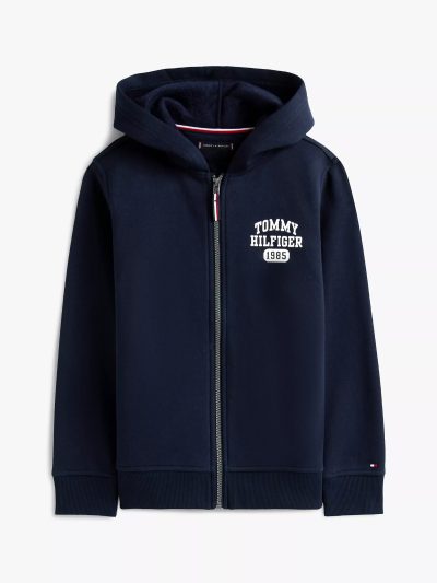 BOY Kids' Logo Zip Hoodie-Navy Blue#XB01693-DW5 - Image 1