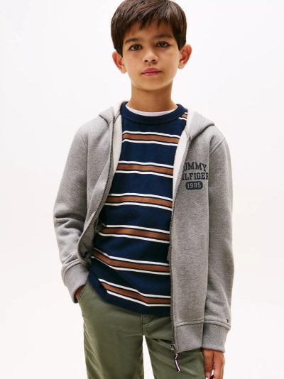 BOY Kids' Logo Zip Hoodie-Grey - Image 5
