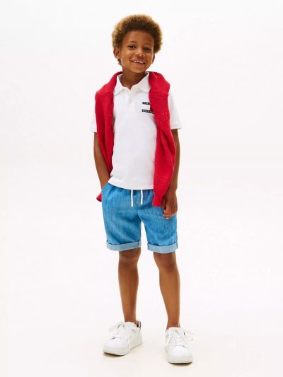 Kids' Flag Graphic Polo - Optic White #XB01571 - Image 3