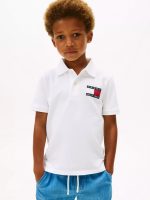 Kids' Flag Graphic Polo - Optic White #XB01571