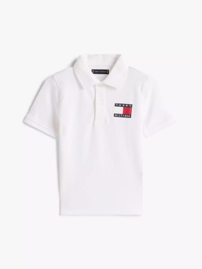 Kids' Flag Graphic Polo - Optic White #XB01571 - Image 2