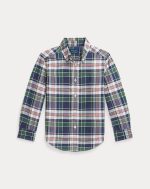 Plaid Cotton Madras Shirt Toddler/Kids Boys - Blue Green Multi #100053271