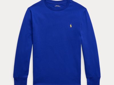 Cotton Jersey Long-Sleeve Tee Toddler/Kids-Classic Azure