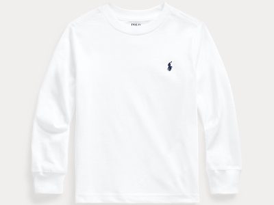 Cotton Jersey Long-Sleeve Tee Toddler/Kids-White