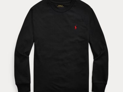 Cotton Jersey Long-Sleeve Tee Toddler/Kids-RL Black