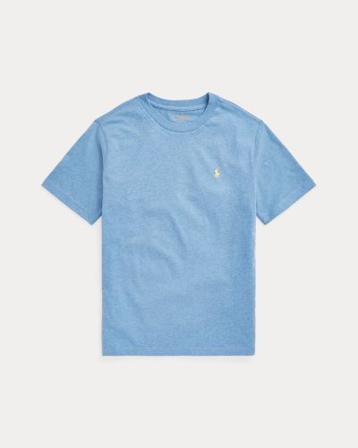 Cotton Jersey Crewneck Tee BABY/TODDLER/KID BOYS - Soft Royal Heather#569267 - Image 2