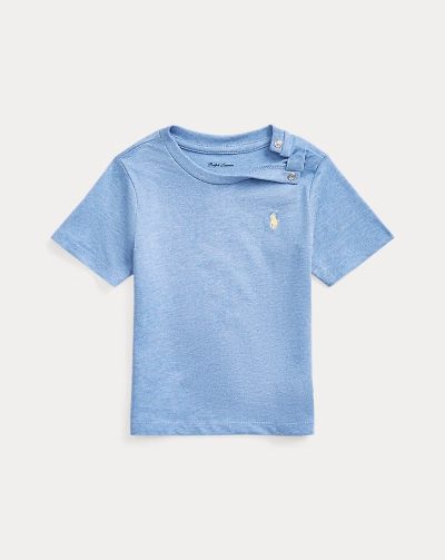 Cotton Jersey Crewneck Tee BABY/TODDLER/KID BOYS - Soft Royal Heather#569267 - Image 1