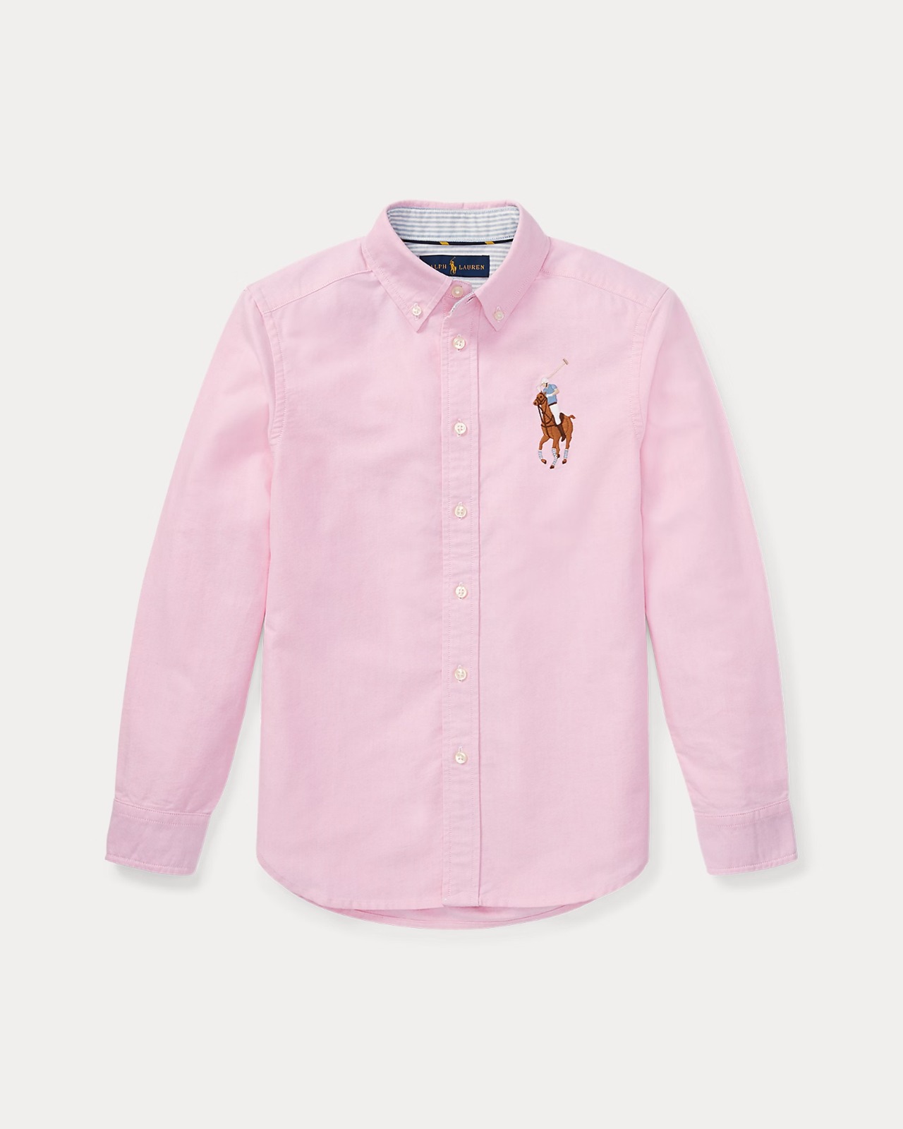 WhatsApp Image 2025-10-06 at 10.49.28 AM Big Pony Cotton Oxford Shirt TODDLER/KID BOYS-Pink - Image 1