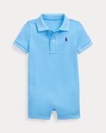 Soft Cotton Polo Shortall Baby Boy-Blue