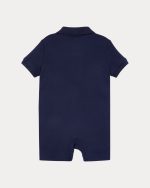 Soft Cotton Polo Shortall Baby Boy-Refined Navy - Image 2