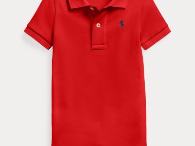 Soft Cotton Polo Shortall Baby Boy-RL 2000 Red