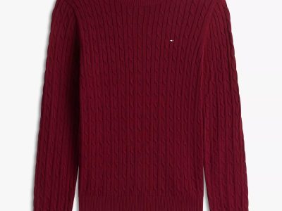 Cable Knit Sweater -Burgundy#XW07179-VLP