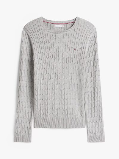 Cable Knit Sweater -Grey #XW07179-P61 - Image 1