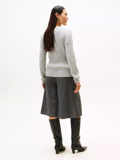 Cable Knit Sweater -Grey #XW07179-P61 - Image 2