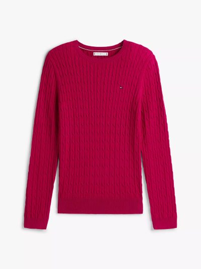Cable Knit Sweater -Italian Wine #XW07179-VWU - Image 1