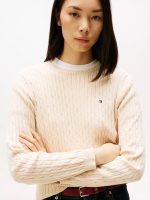 Cable Knit Sweater -Beige#XW07179-HDV - Image 2