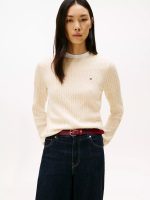Cable Knit Sweater -Beige#XW07179-HDV - Image 3