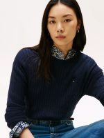 Cable Knit Sweater -Navy #XW07179-DW5 - Image 2