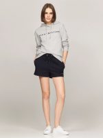 Embroidered Tommy Logo Hoodie-Grey Heather - Image 2